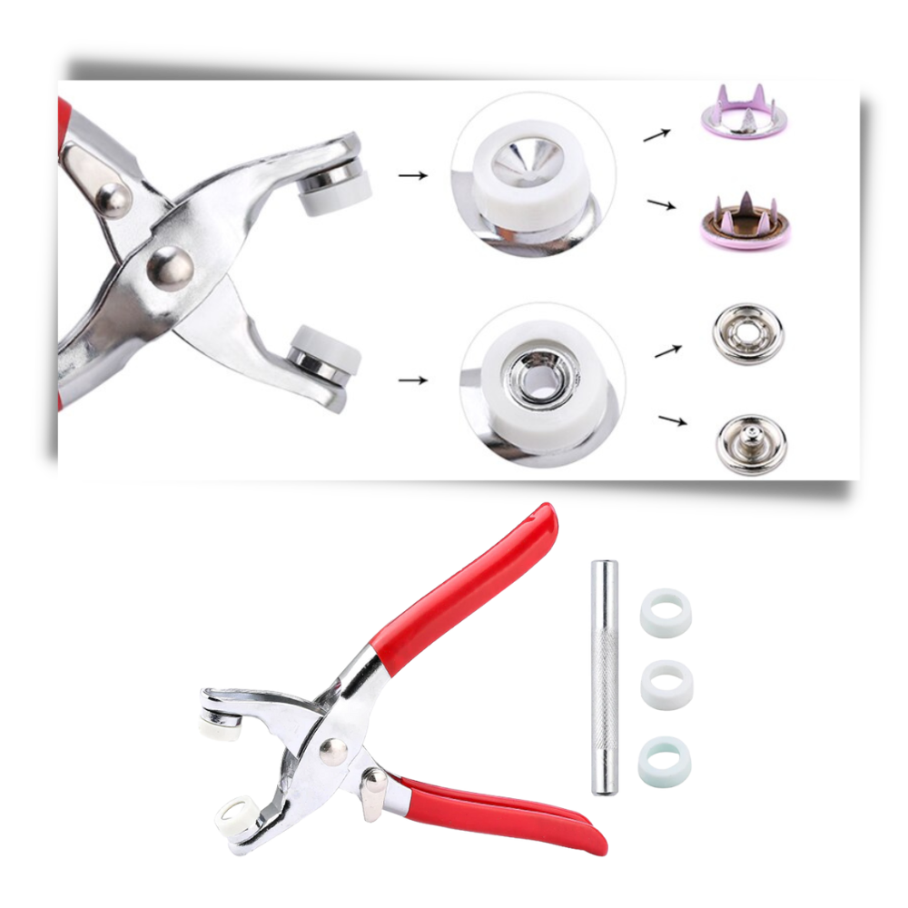 Pack de boutons de pression avec pince
