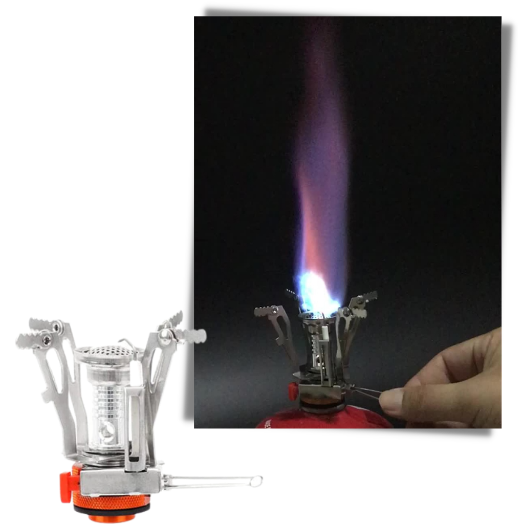 Mini réchaud de camping à gaz avec brûleur