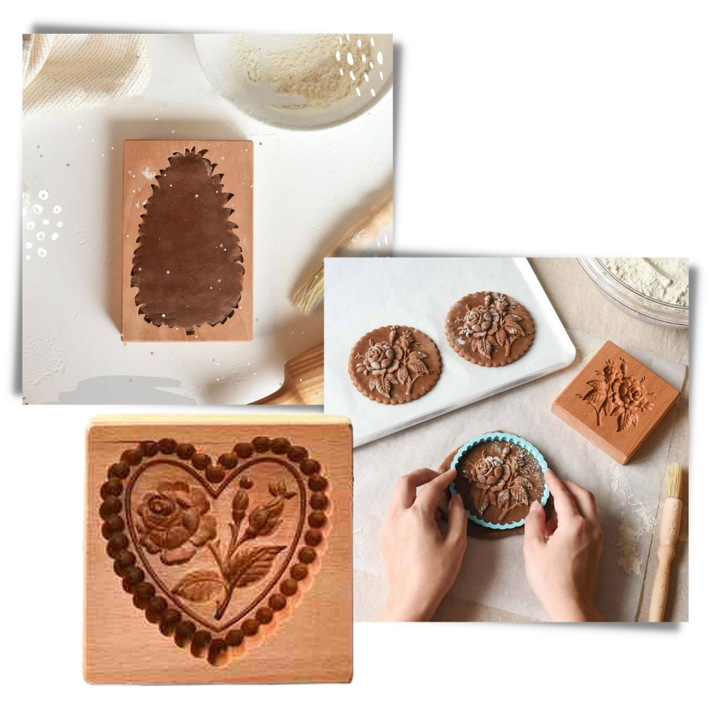 Moule à biscuits en bois