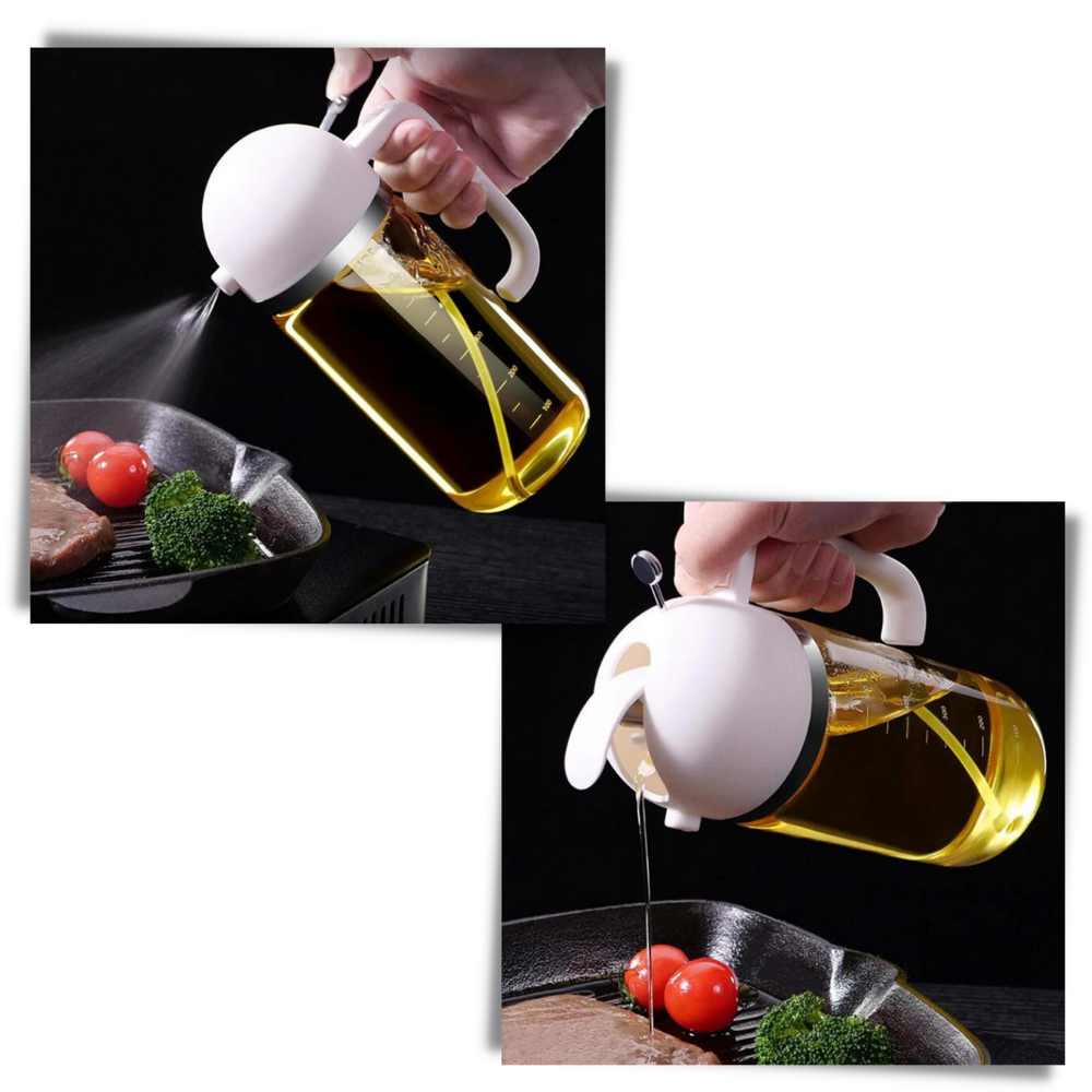 Bouteille distributeur d'huile à vaporisation et à versement