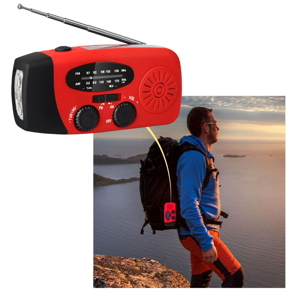 Radio d'urgence multifonctionnelle à dynamo