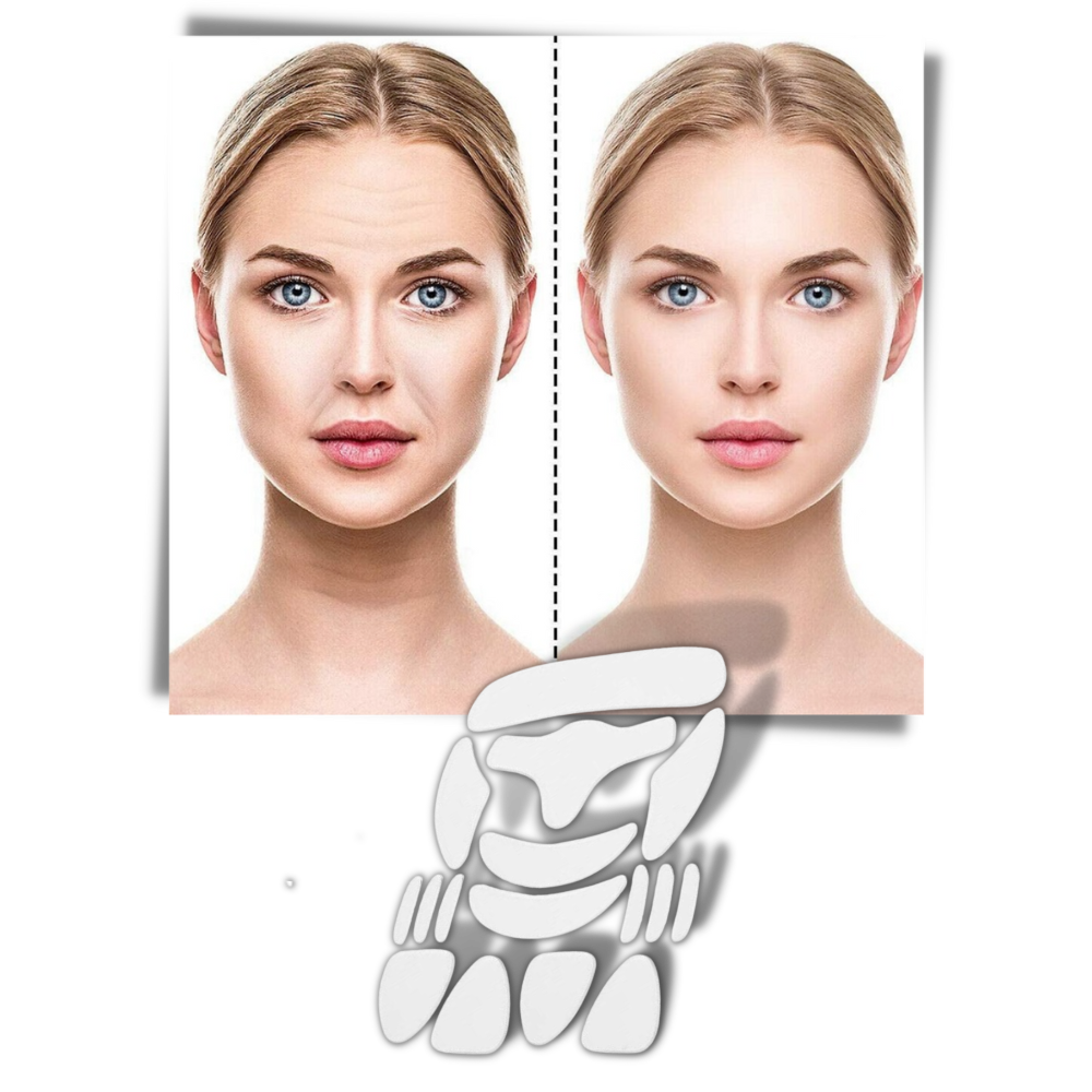 16 Patchs en silicone anti-rides pour le visage