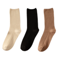 3 Paires de chaussettes côtelées en coton pour femmes