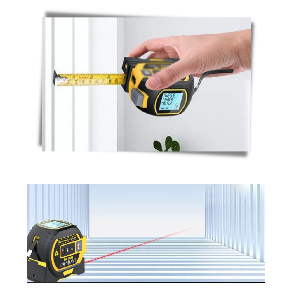 Mètre à ruban laser 3-en-1