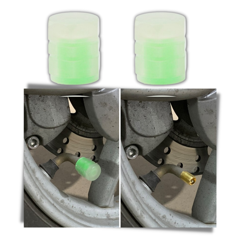 4 Bouchons de valves lumineux pour voitures