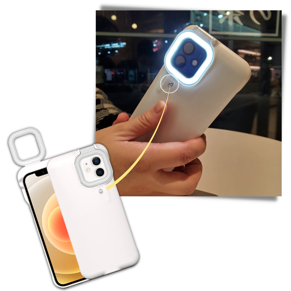 Étui de téléphone avec anneau lumineux LED