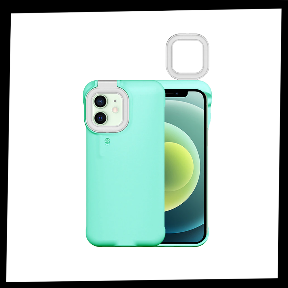 Étui de téléphone avec anneau lumineux LED