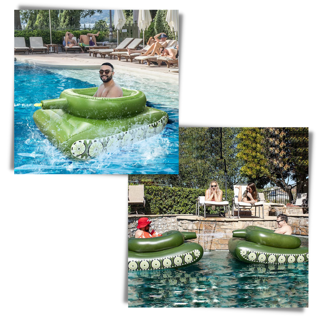 Char d'assaut gonflable pour piscine