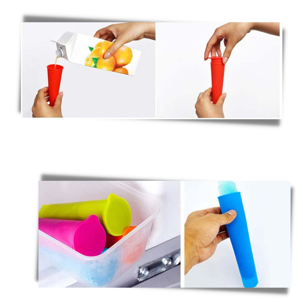 Pack de 5 moules en silicone pour sucettes glacées