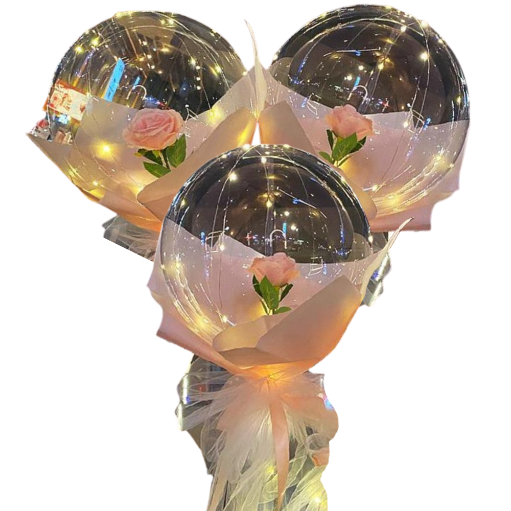 Magnifique ballon LED à rose en DIY