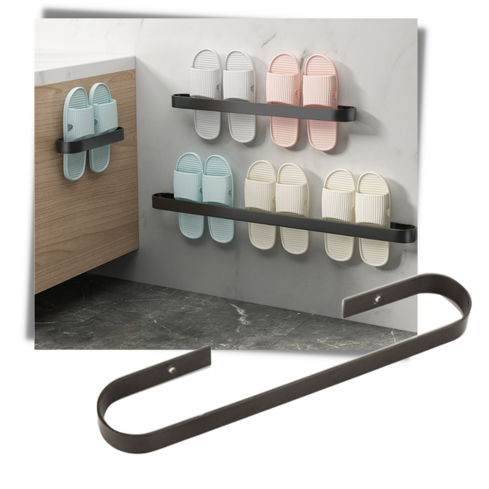 Support mural en aluminium pour pantoufles