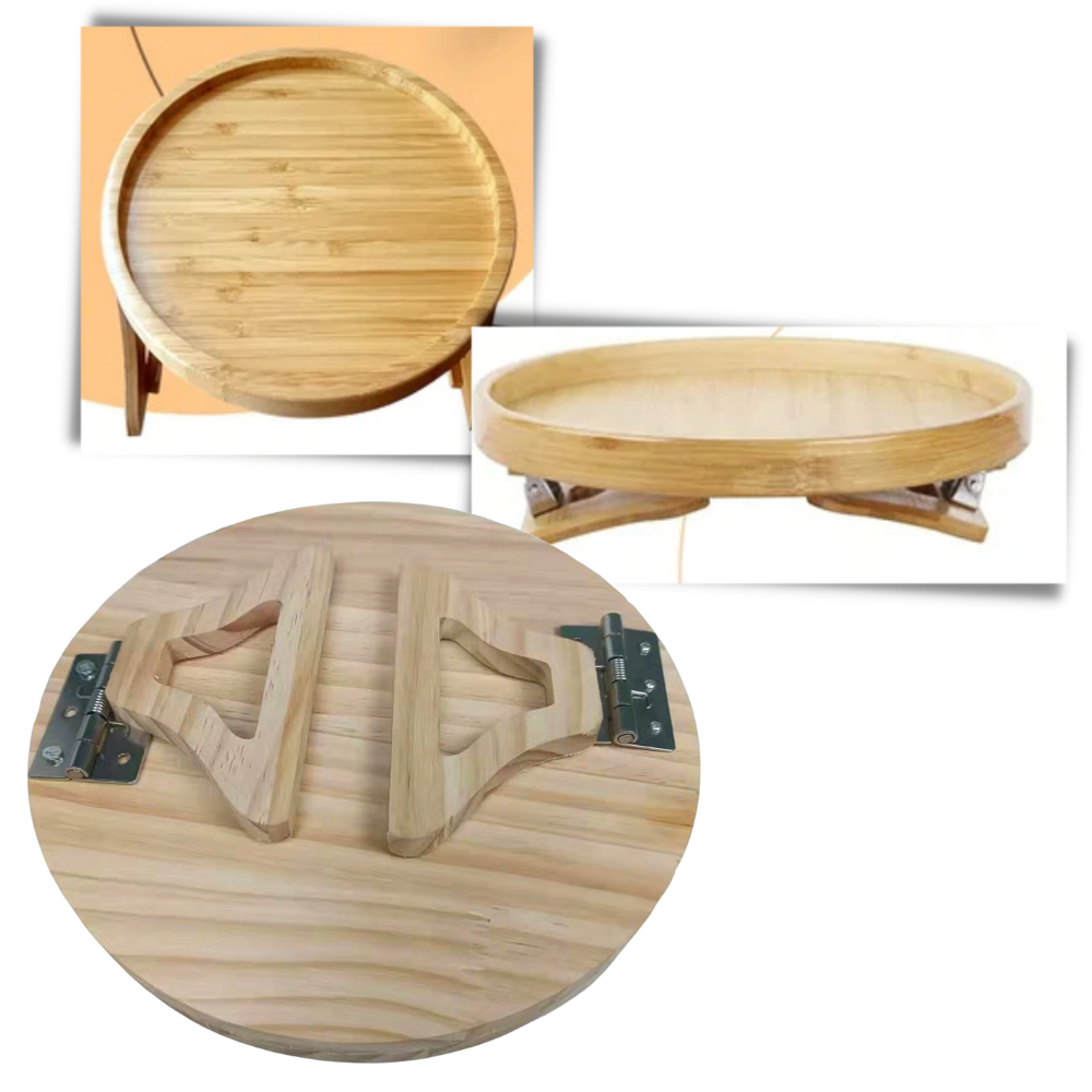 Table d'accoudoir en bois pliable