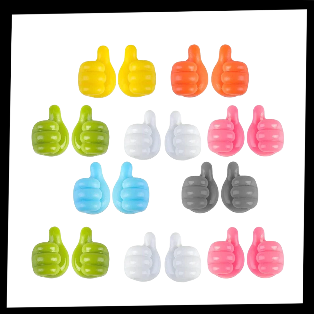Lot de 20 crochets muraux "Pouce en l'air"