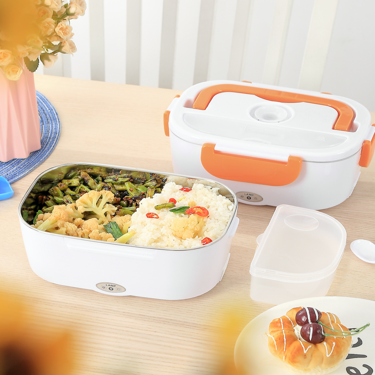 Boîte alimentaire chauffante électrique et portable