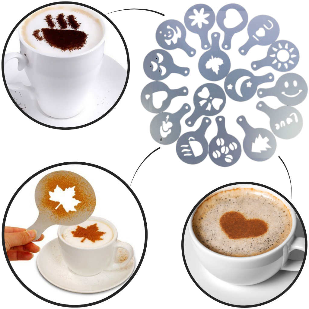 Pochoirs à café (16 pièces)