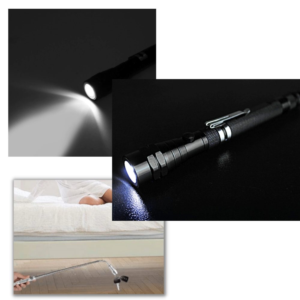Lampe de poche à LED magnétique et télescopique