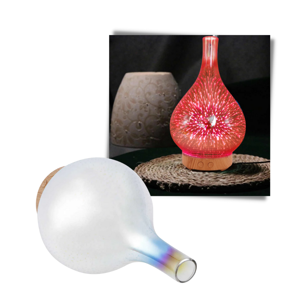 Diffuseur d'huiles essentielles en forme de vase avec le motif des feux d'artifice