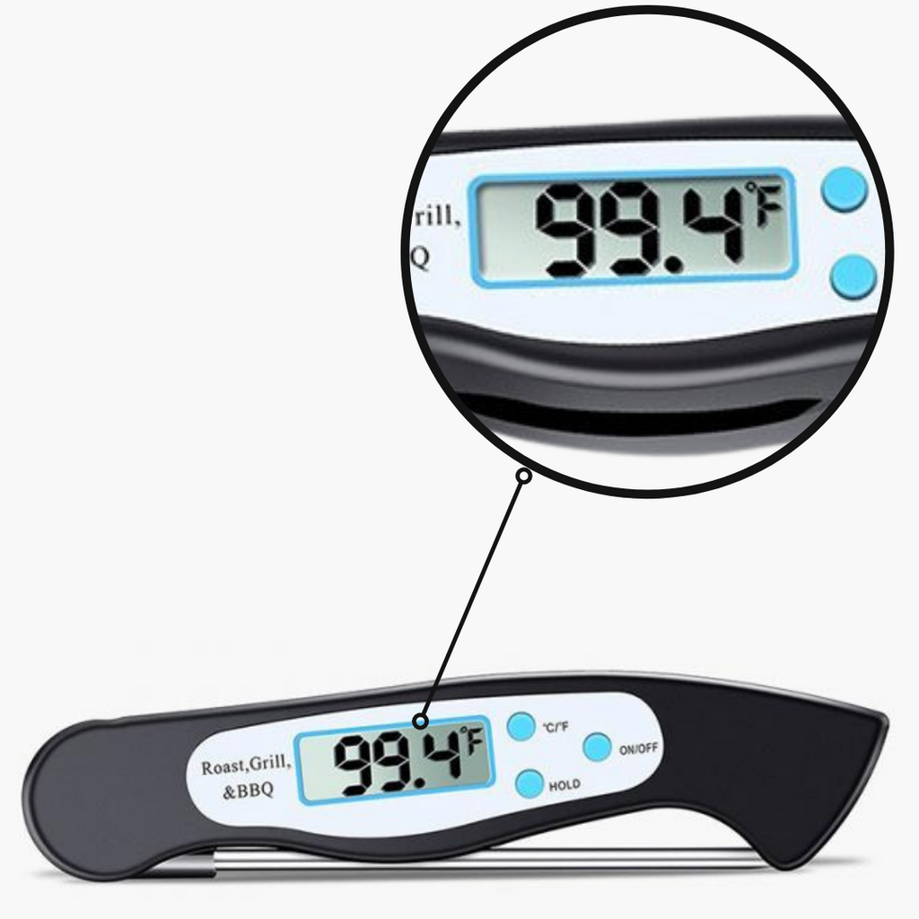 Thermomètre alimentaire numérique pliable à lecture instantanée