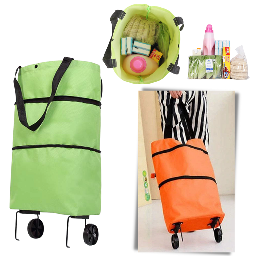 Sac de commission à roulettes pliable 30L