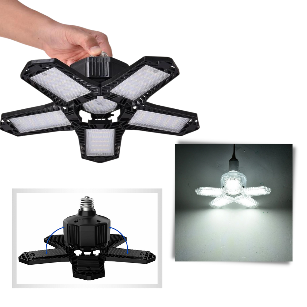 Lumière de garage avec 5 panneaux pliables