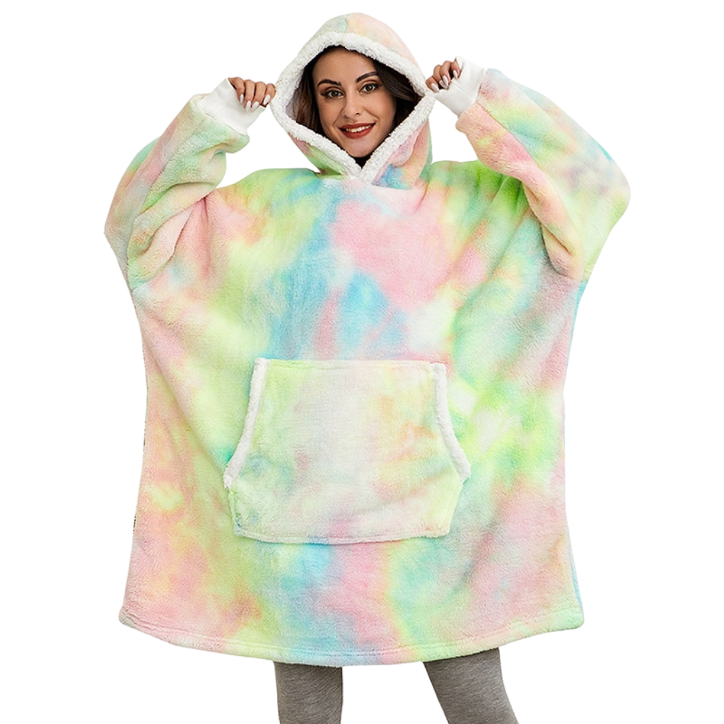 Pull couverture géant à capuche