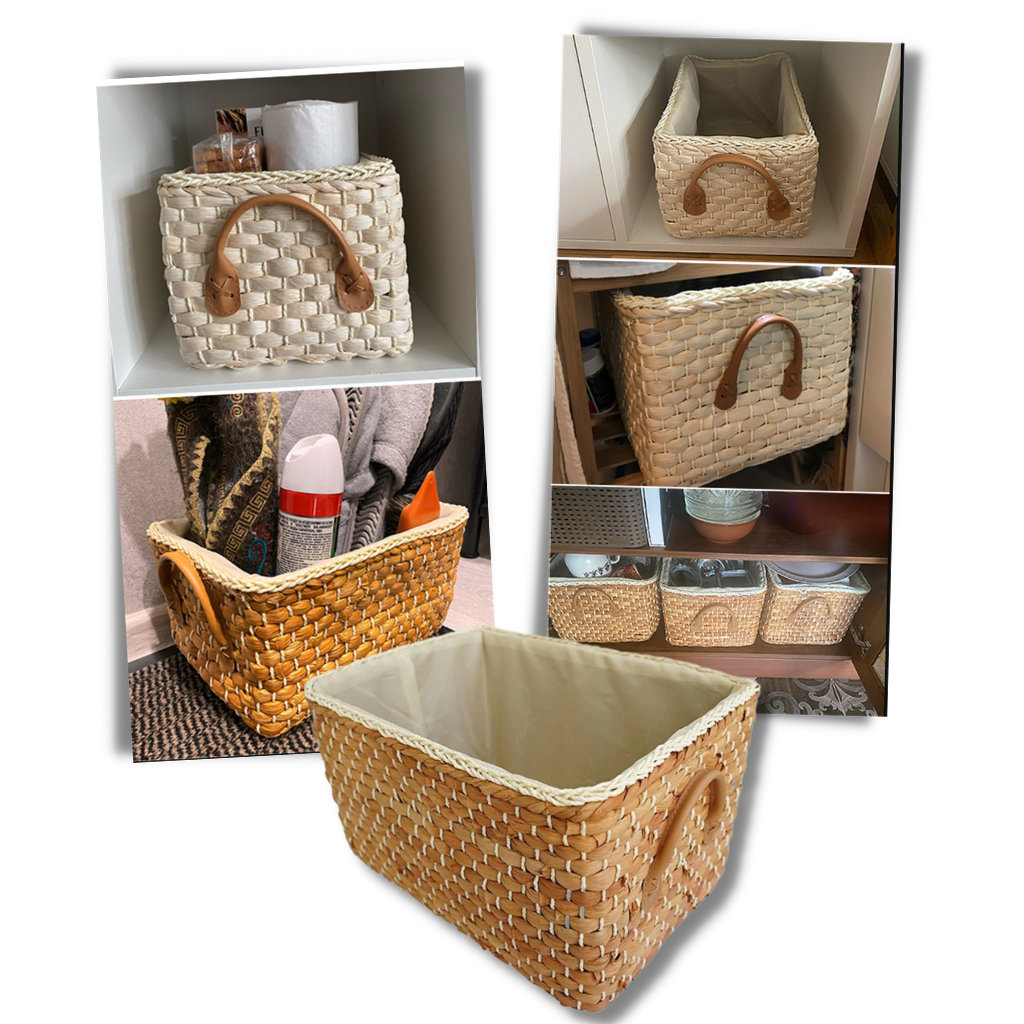 Panier en osier tressé à la main