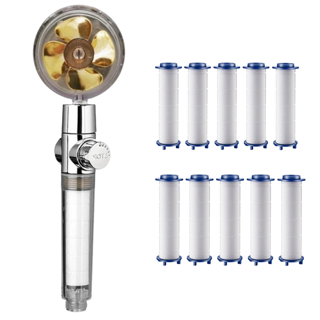 Pommeau de douche à haute pression avec hélice rotative
