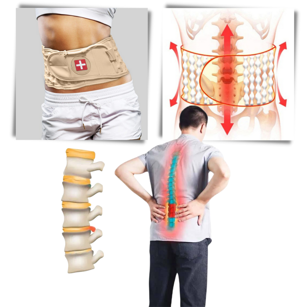 Ceinture gonflable de soutien lombaire par décompression