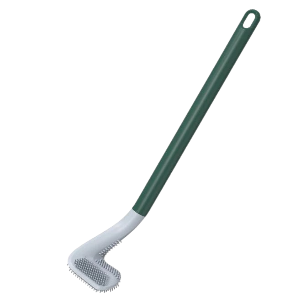 Brosse de toilette à manche long avec base murale