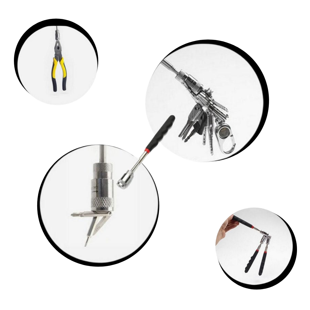 Outil de ramassage magnétique rétractable avec LED
