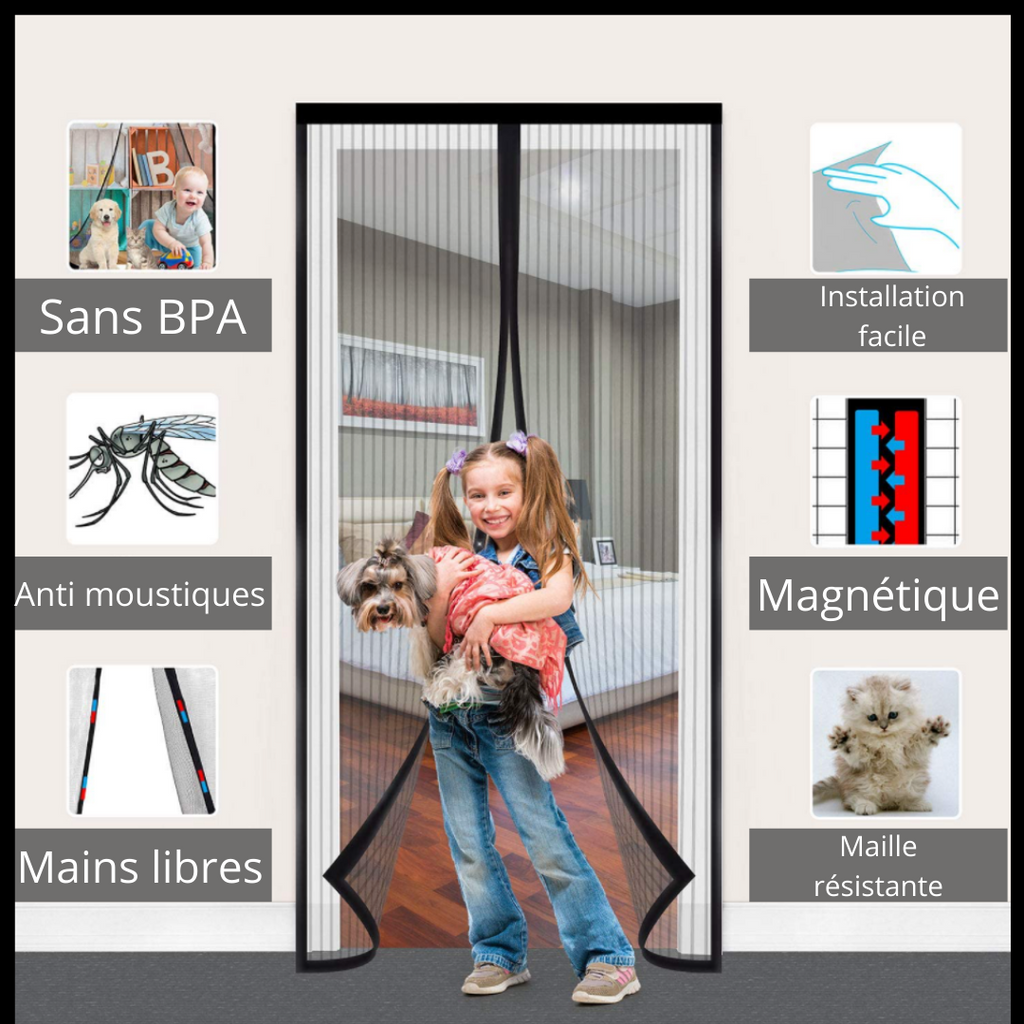 Moustiquaire magnétique pour porte