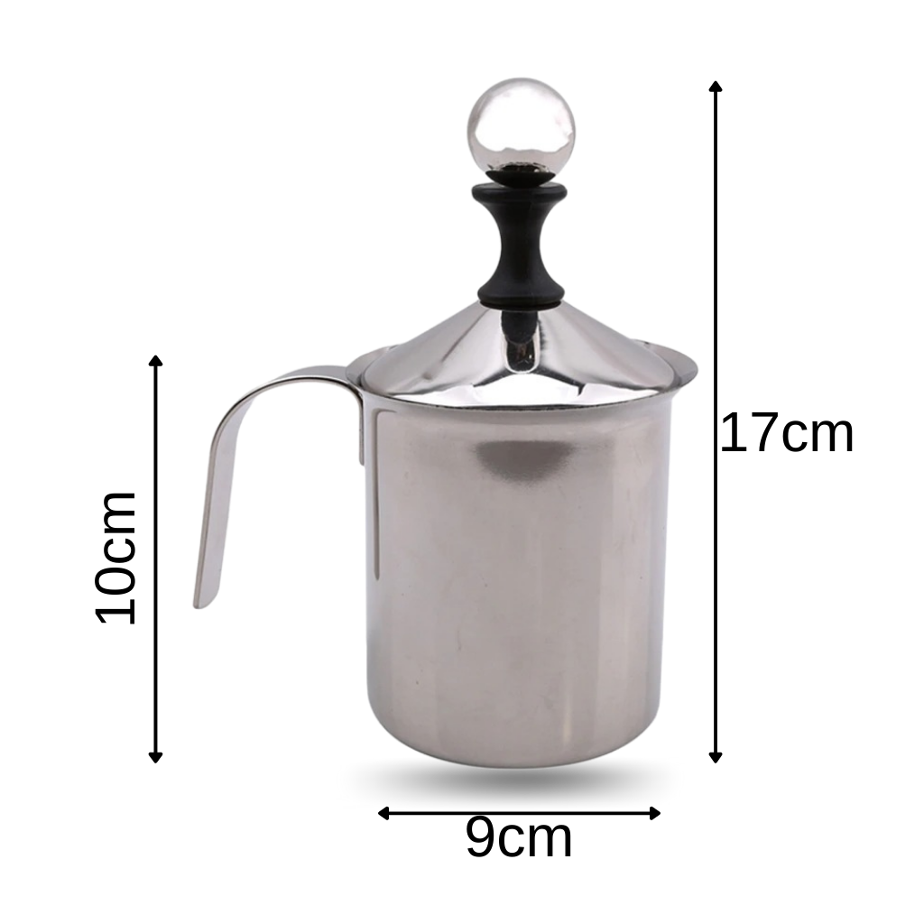 Mousseur manuel en acier inoxydable 400 ml