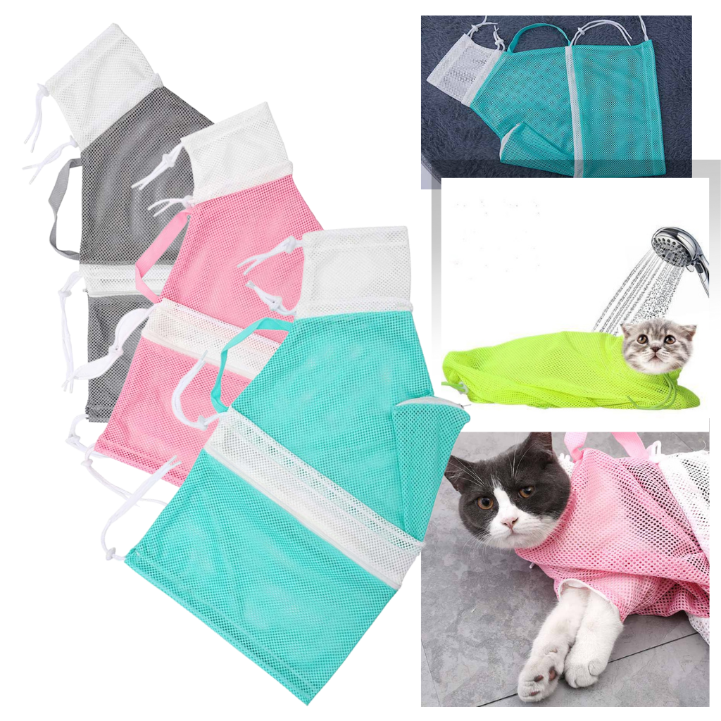 Sac en filet multifonctionnel pour le toilettage des animaux de compagnie