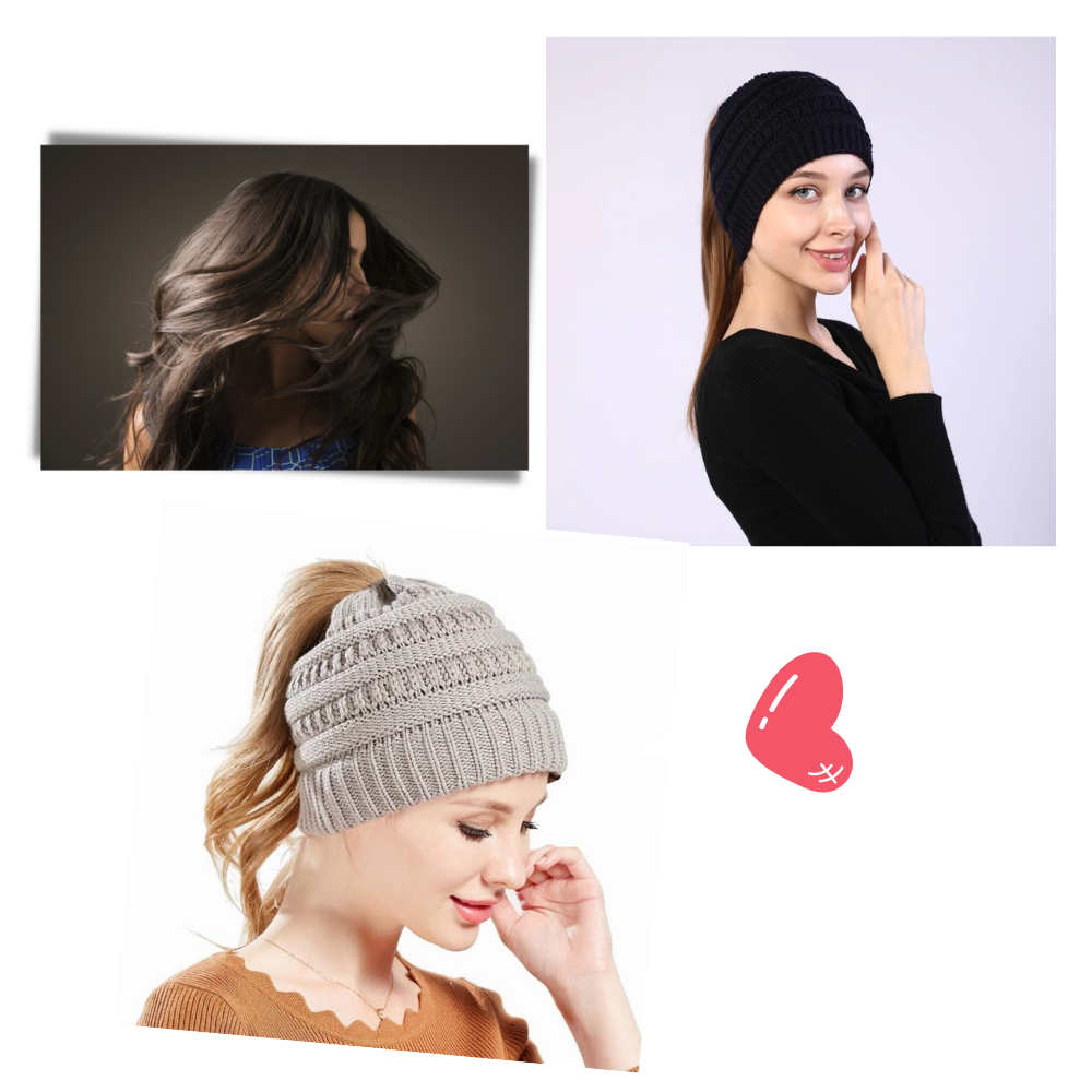Bonnet à trou pour queue de cheval et chignon