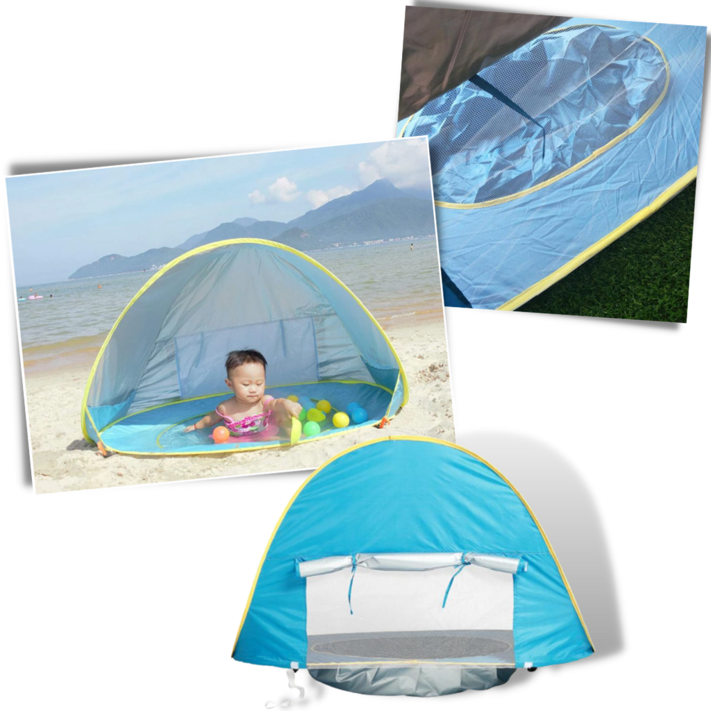 Tente de plage portative pour bébé avec mini-piscine