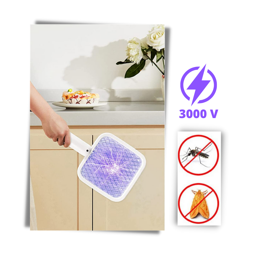 Lampe raquette électrique anti moustique rechargeable