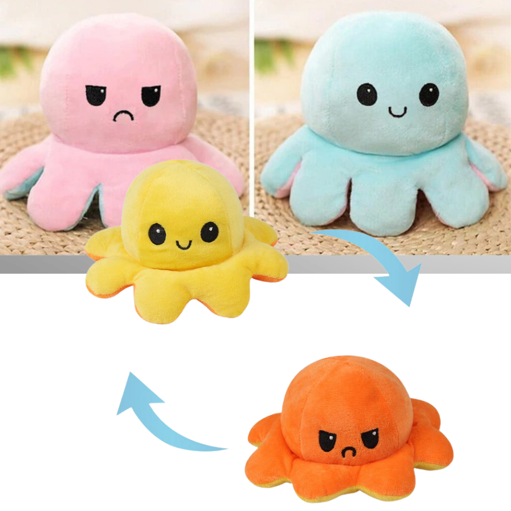 Peluche réversible mini poulpe