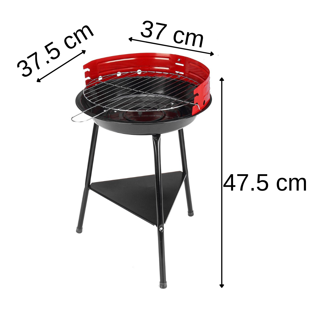 Barbecue Portatif Rond Au Charbon De Bois