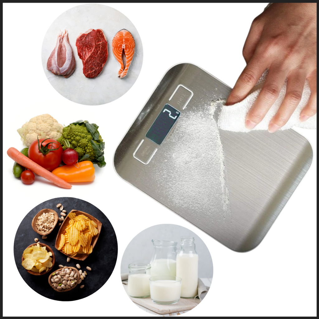Balance de cuisine numérique LCD en acier inoxydable
