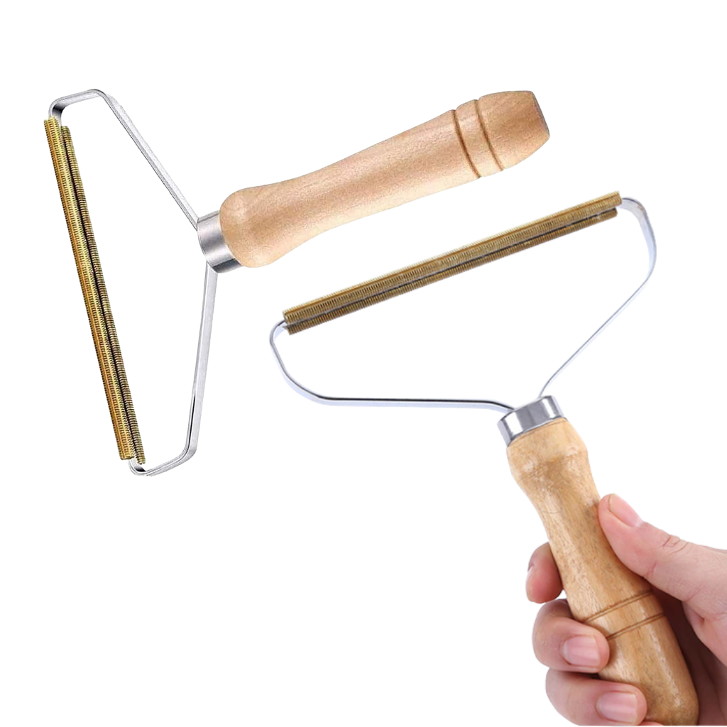 Brosse pour poils d'animaux en bois