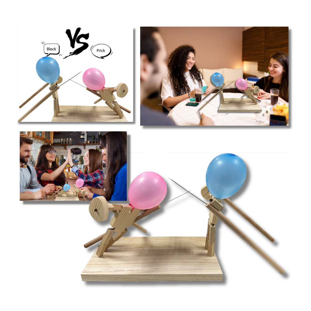 Jeu d'escrime avec ballons en bambou