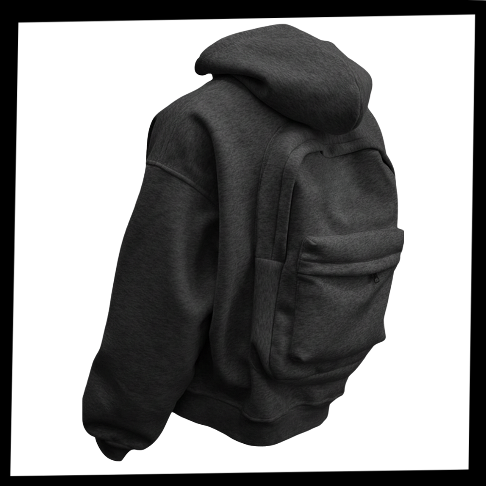 Sweat à capuche avec sac à dos intégré