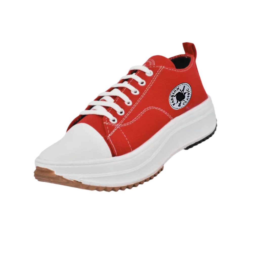 Sneakers anti-dérapantes en toile confortablement surélevées