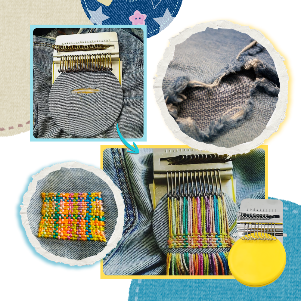 Mini métier à raccommoder tissu DIY