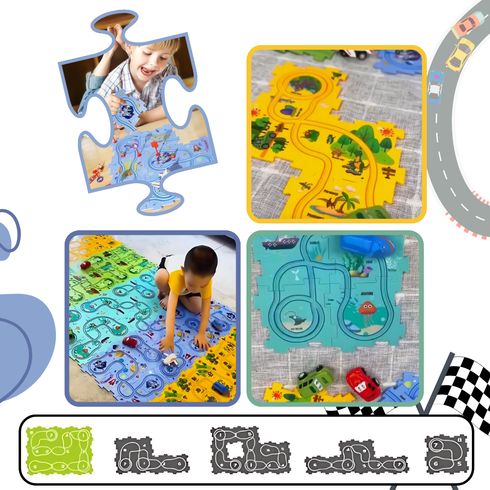 Puzzle piste de voitures éducatif et amusant