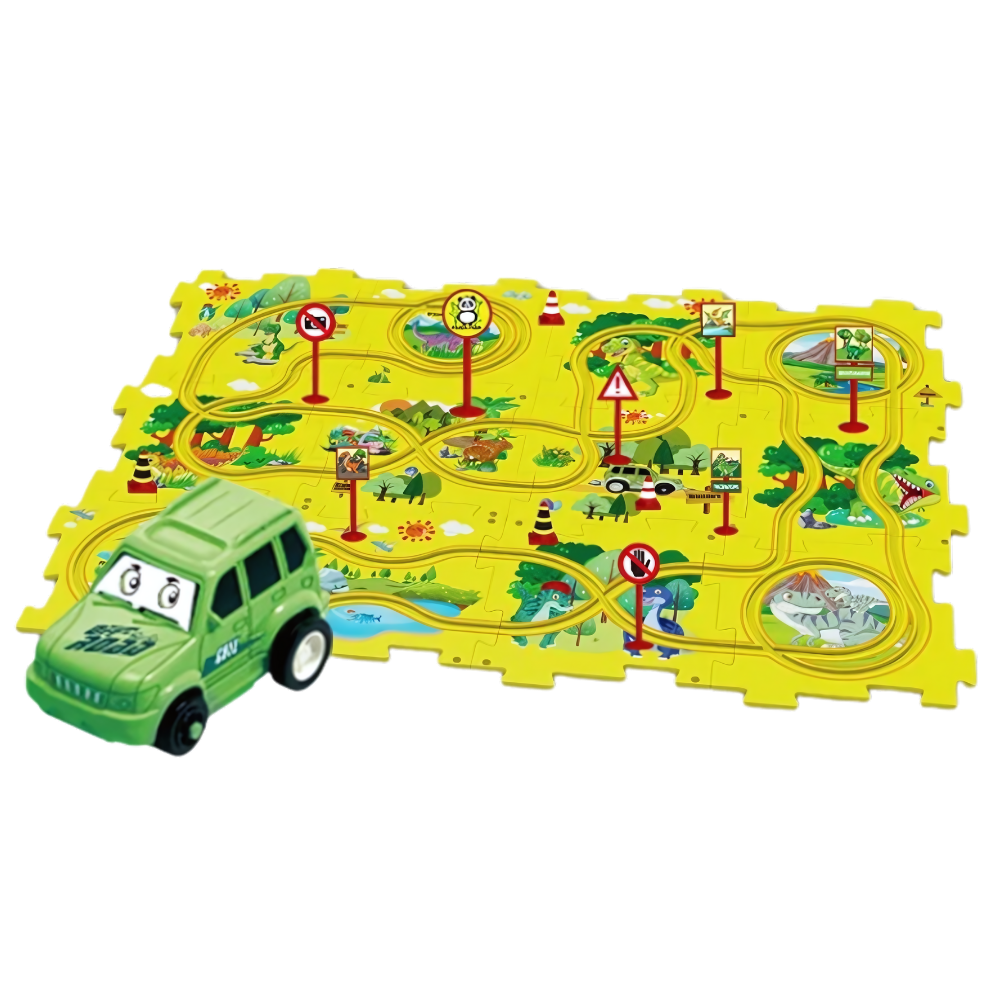 Puzzle piste de voitures éducatif et amusant