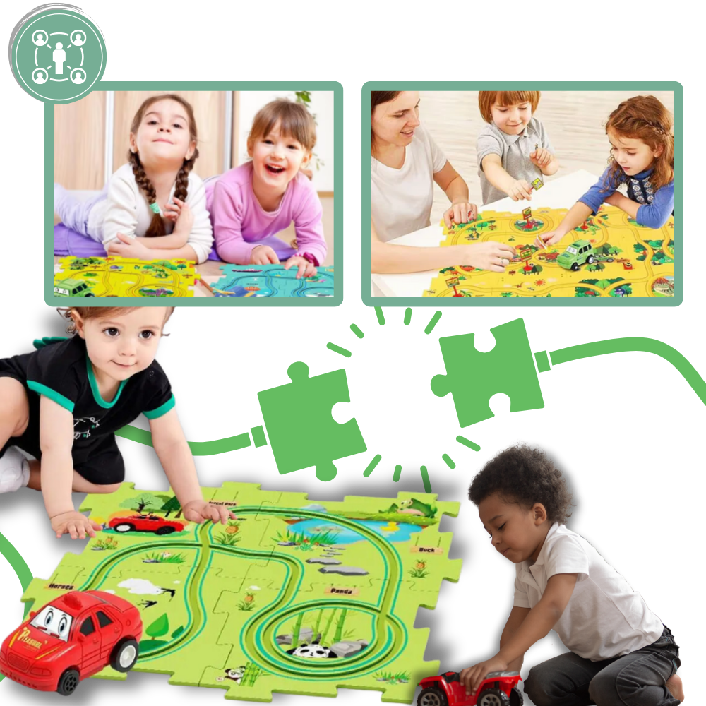 Puzzle piste de voitures éducatif et amusant