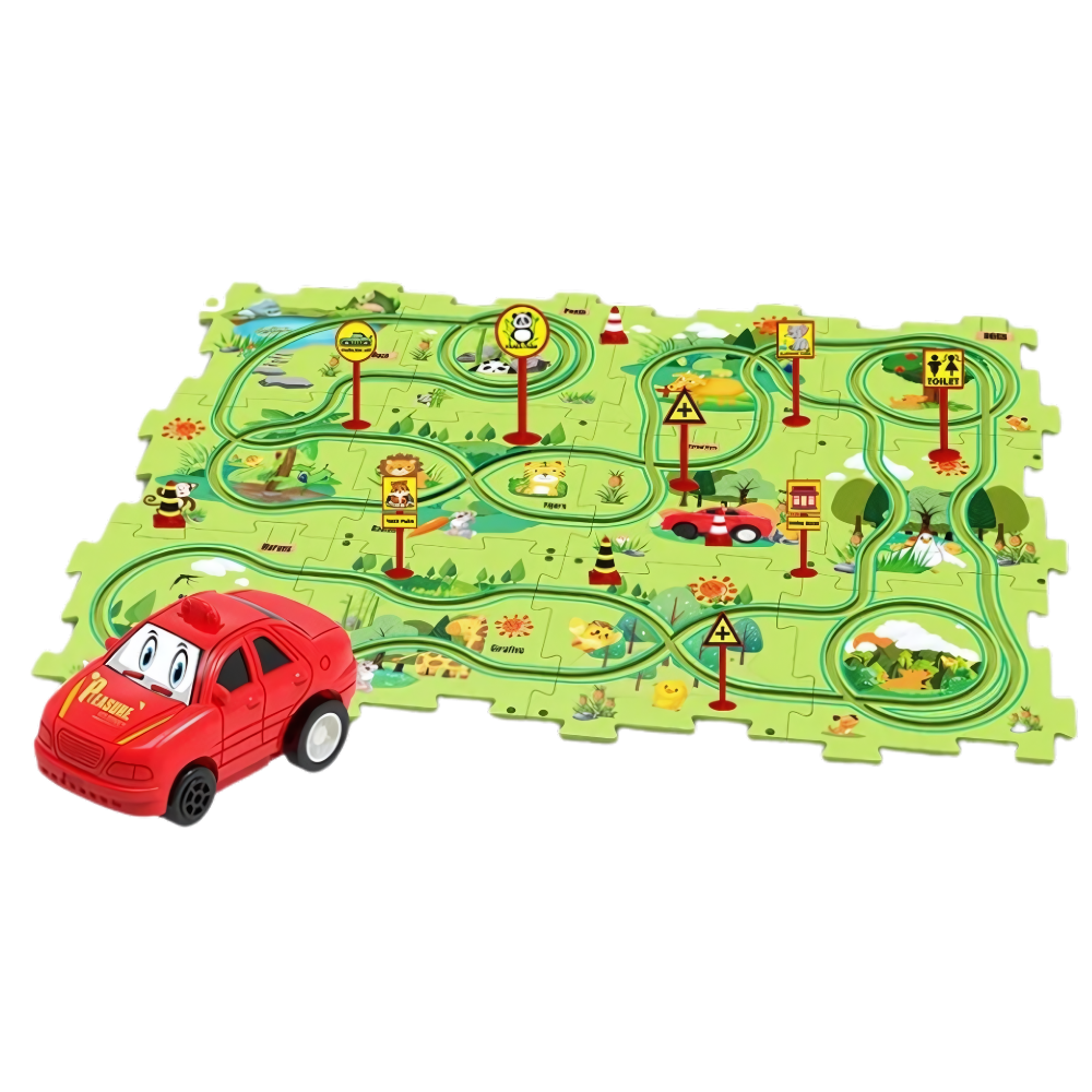 Puzzle piste de voitures éducatif et amusant