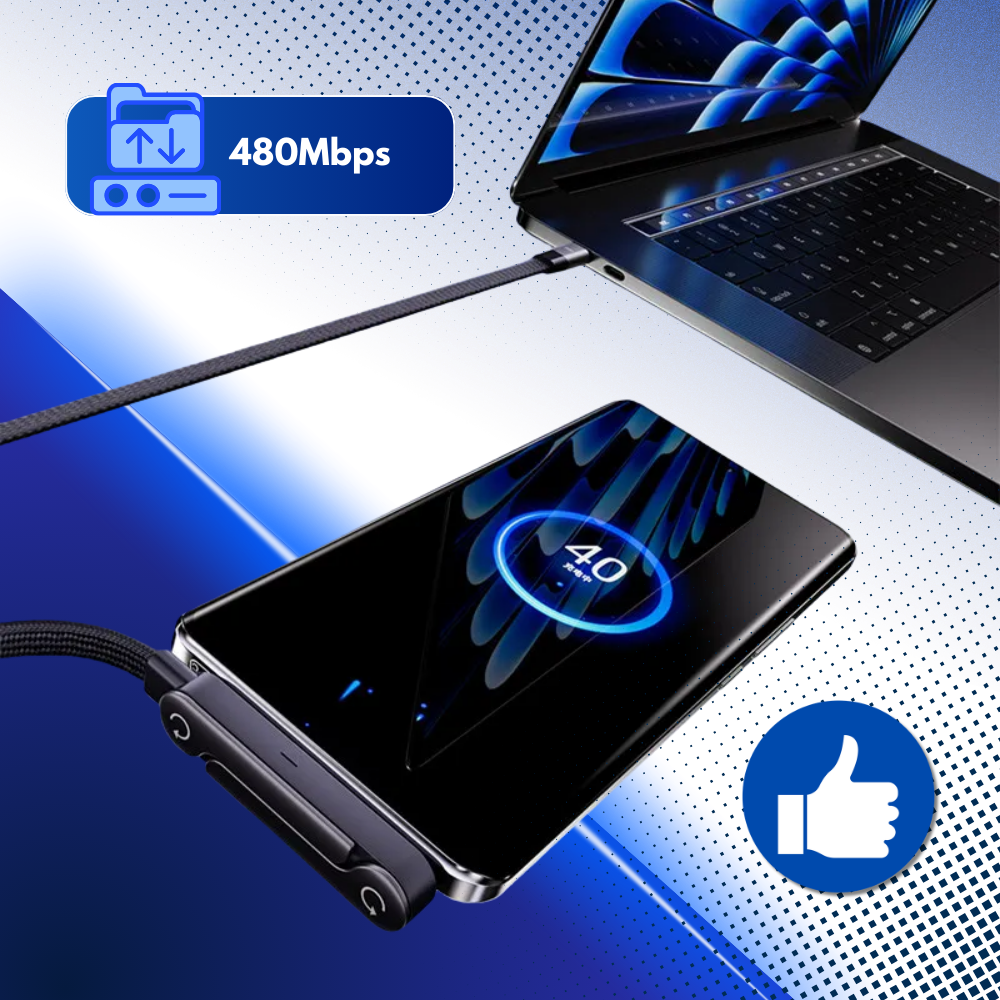 Câble de charge téléphone avec support intégré