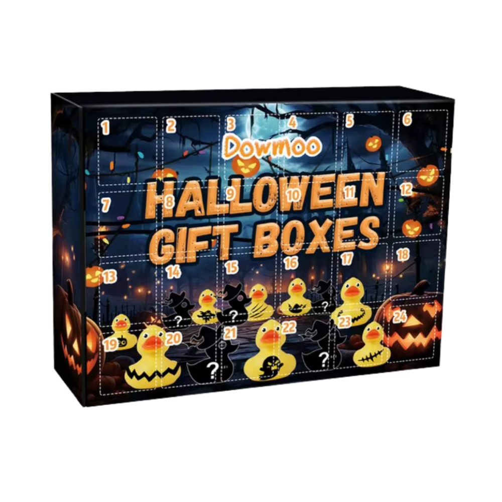 Calendrier de l'Avent des canards sur le thème d'Halloween et de Noël